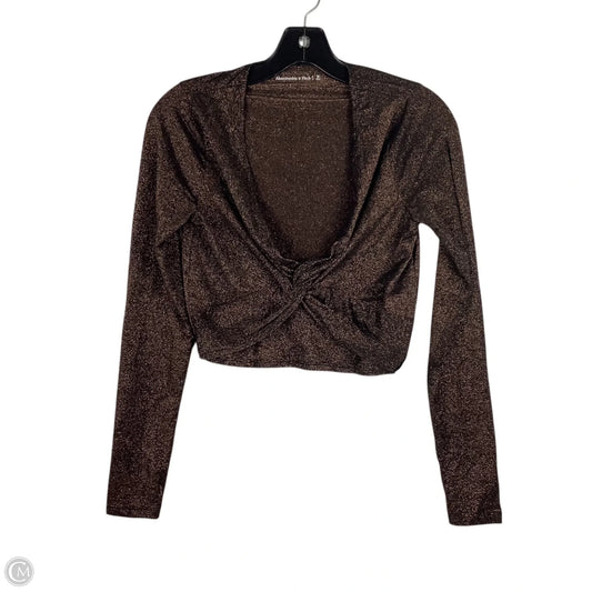 Top Long Sleeve By Abercrombie And Fitch In Bronze, Size: M
