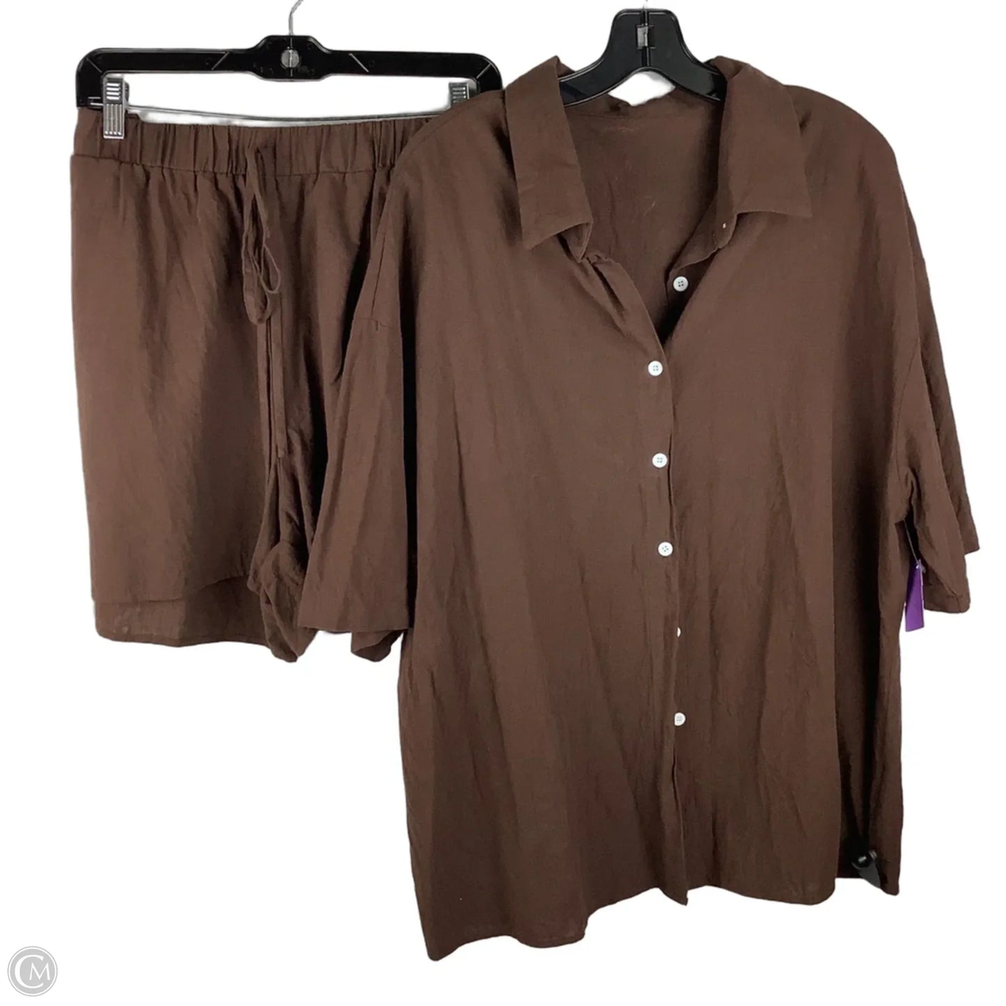 Shorts Set By Shein In Brown, Size: 2x