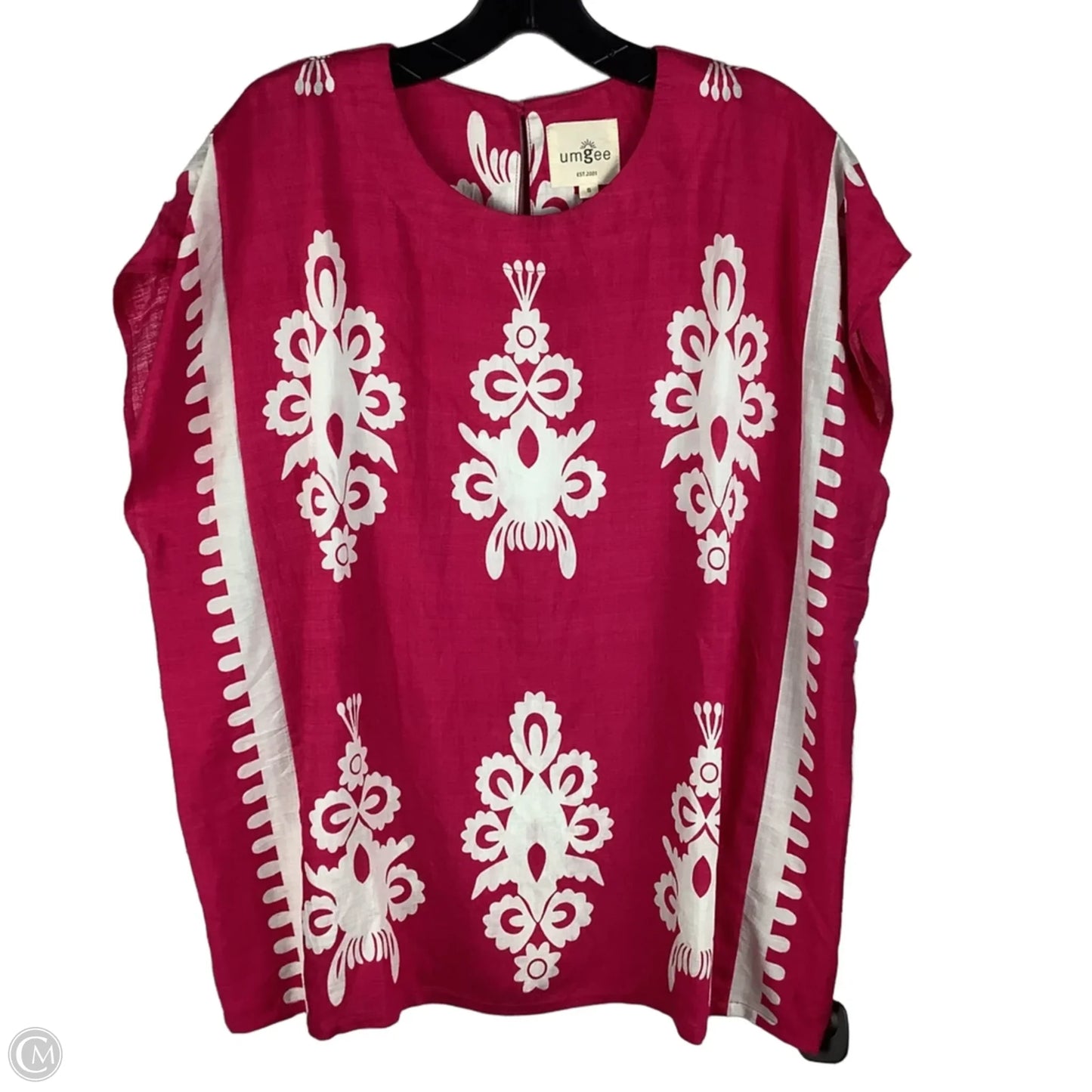 Top Short Sleeve By Umgee In Pink & White, Size: S