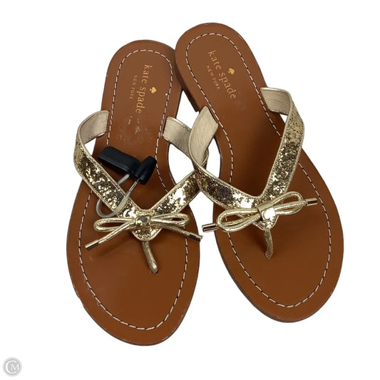 Sandals Designer By Kate Spade In Gold, Size: 7