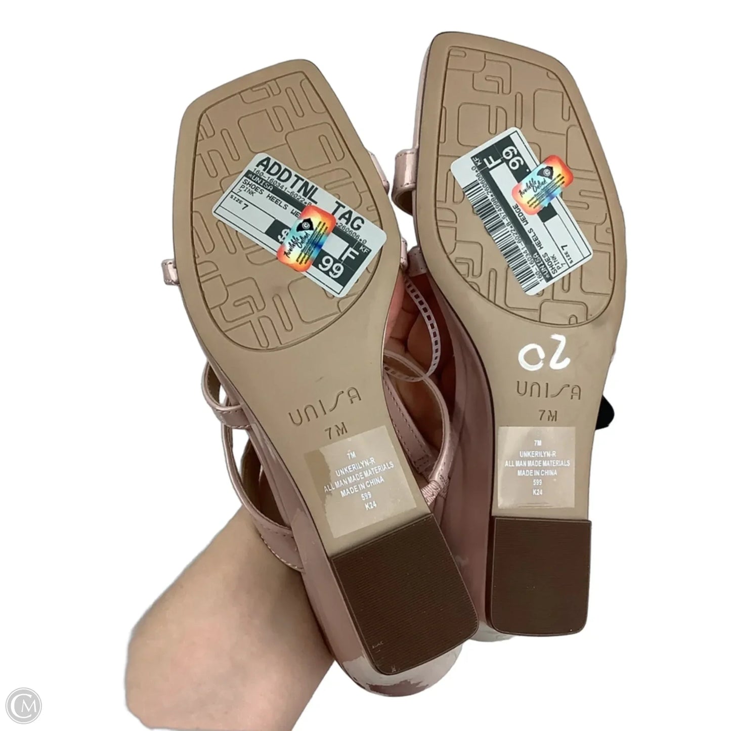 Shoes Heels Wedge By Unisa In Pink, Size: 7