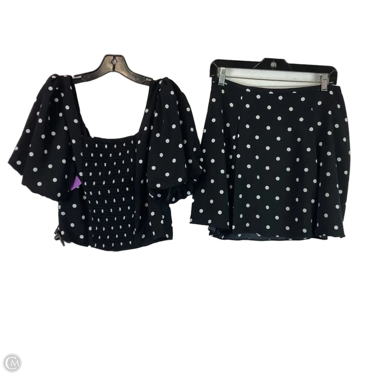 Skirt Set 2pc By Express In Polkadot Pattern, Size: M
