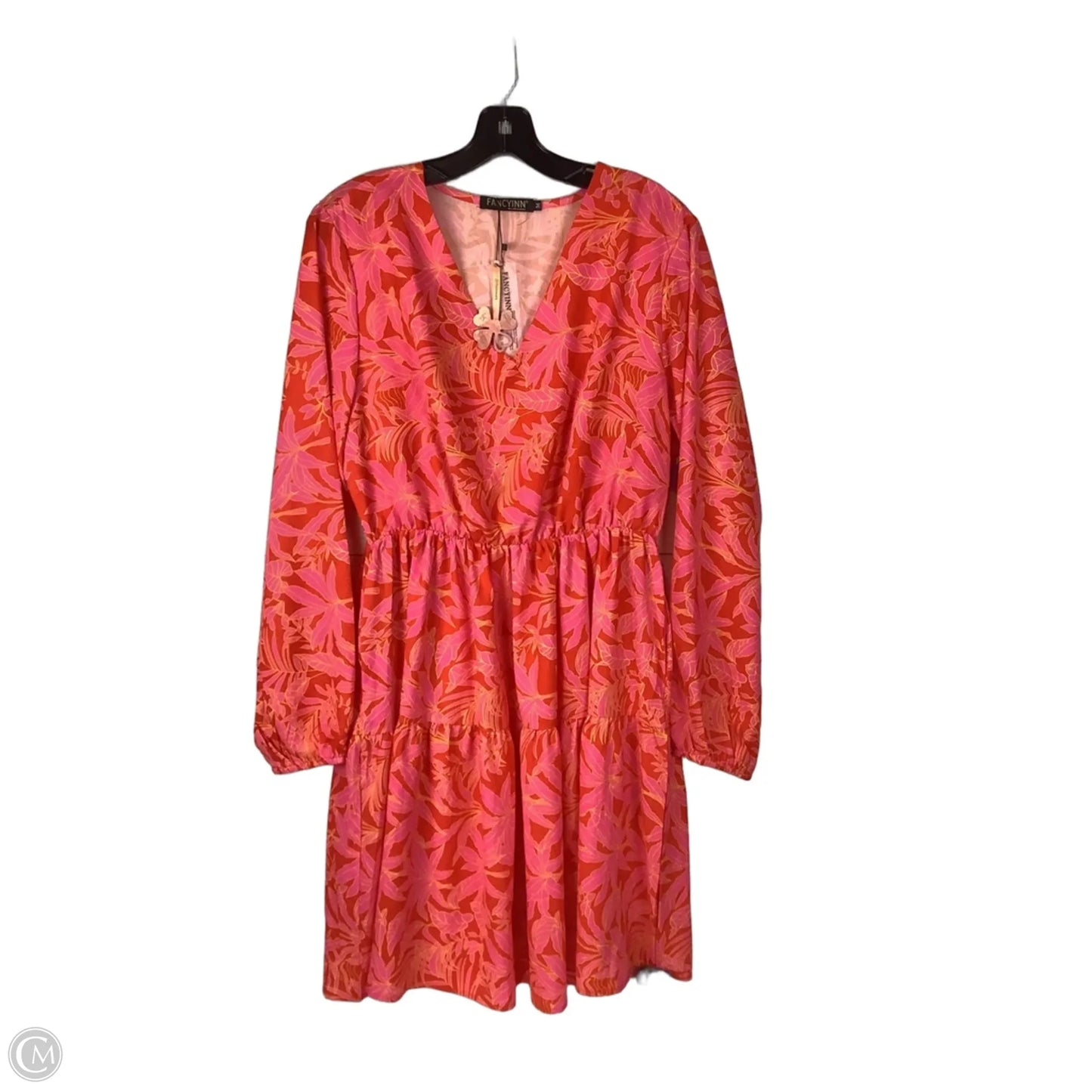 Dress Party Long By Clothes Mentor In Orange & Pink, Size: M