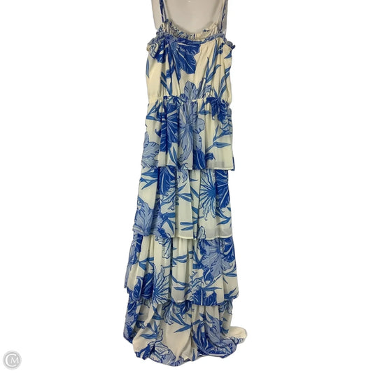 Dress Party Long By Vestique In Blue & White, Size: M