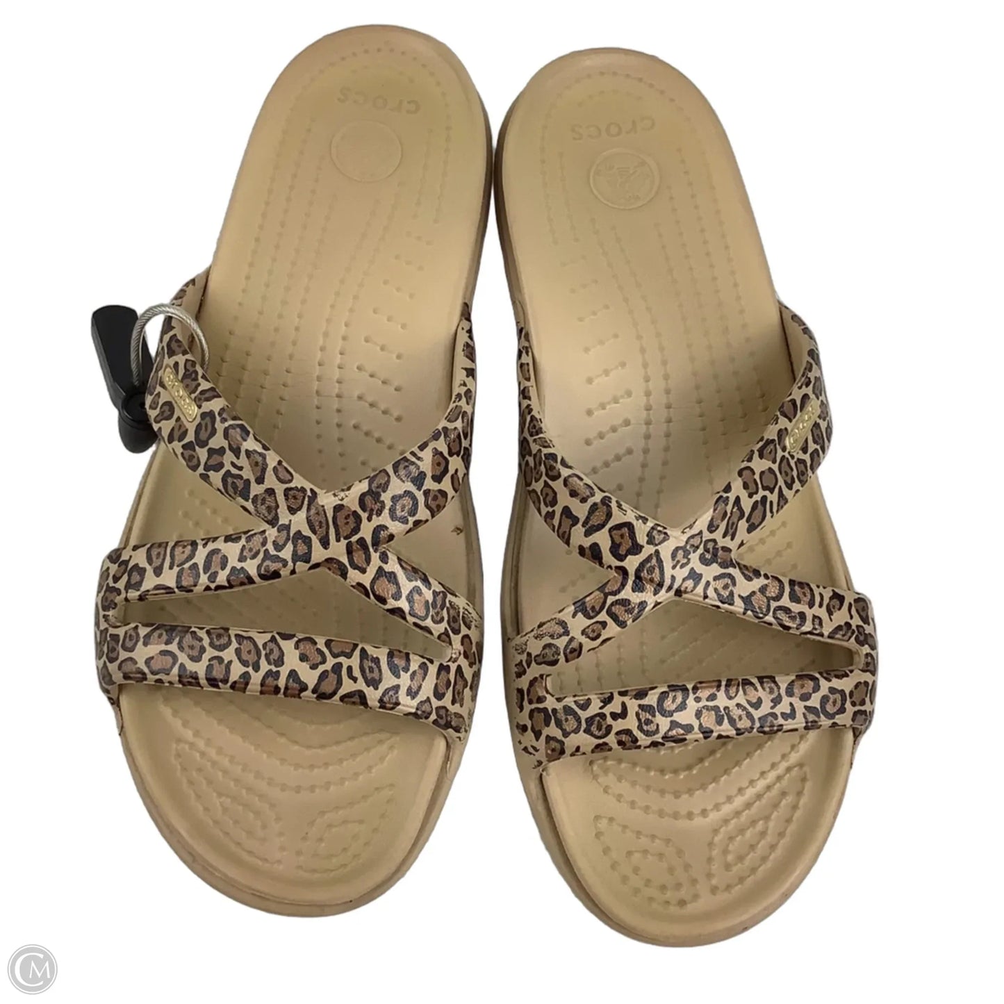 Sandals Flats By Crocs In Brown, Size: 9