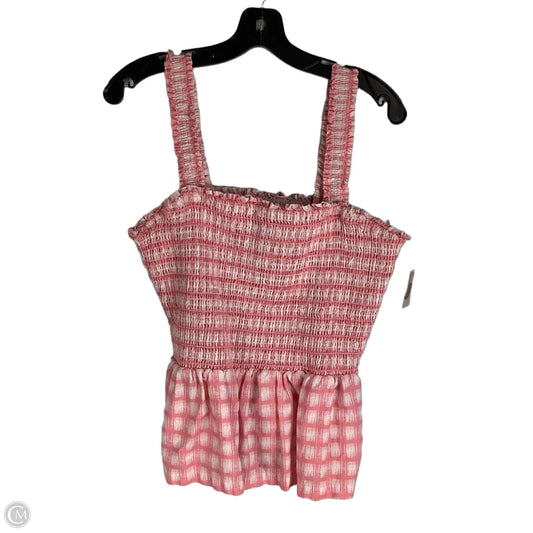 Top Sleeveless By Candace Cameron Bure In Pink & White, Size: L