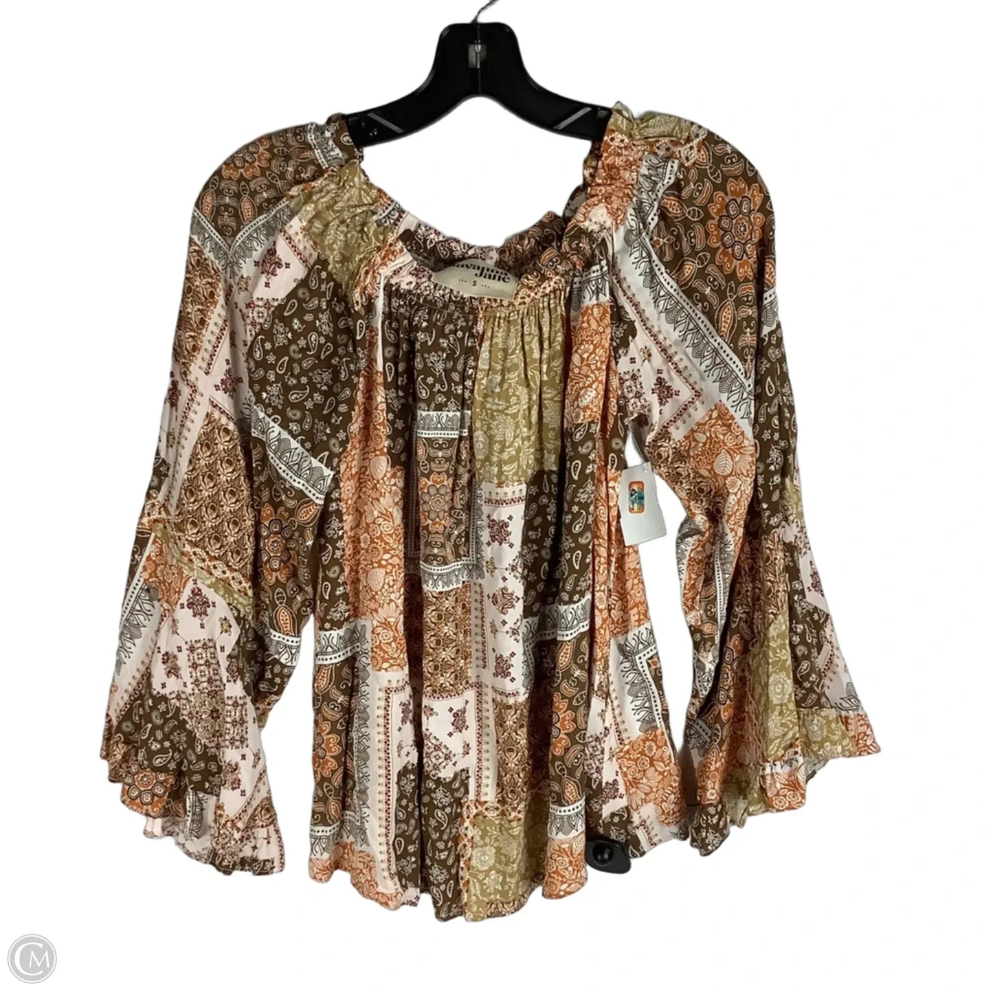 Top Long Sleeve By Savanna Jane In Brown, Size: S