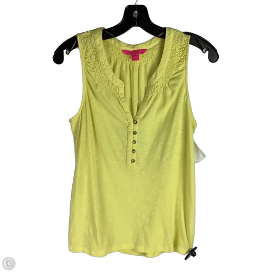 Top Sleeveless Designer By Lilly Pulitzer In Yellow, Size: M