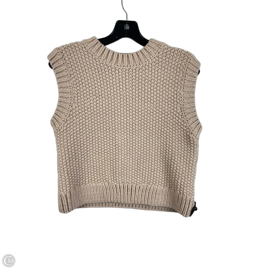 Sweater Short Sleeve By H&m In Cream, Size: M