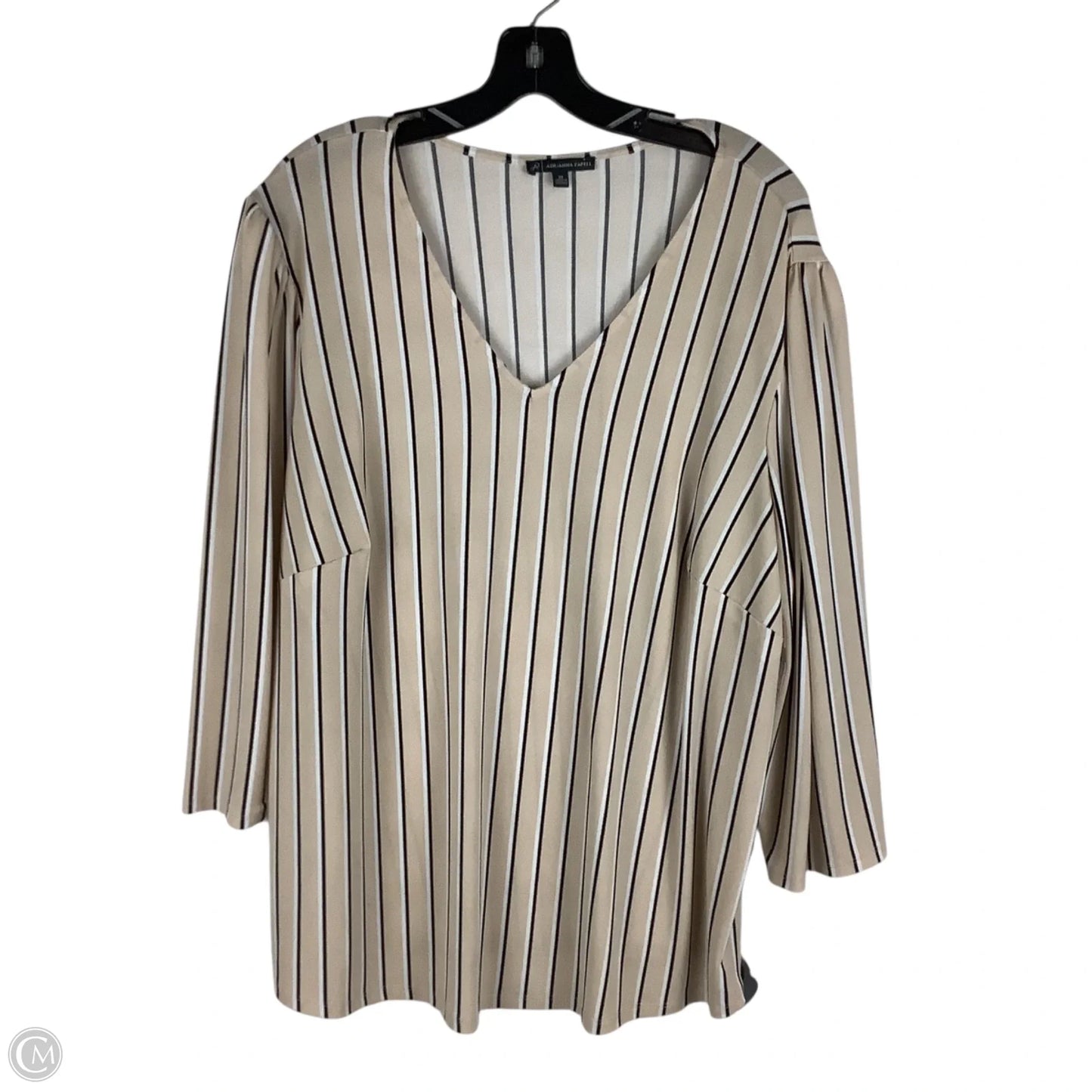 Top Long Sleeve By Adrianna Papell In Striped Pattern, Size: 2x