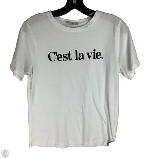 Top Short Sleeve By Stradivarius In White, Size: S