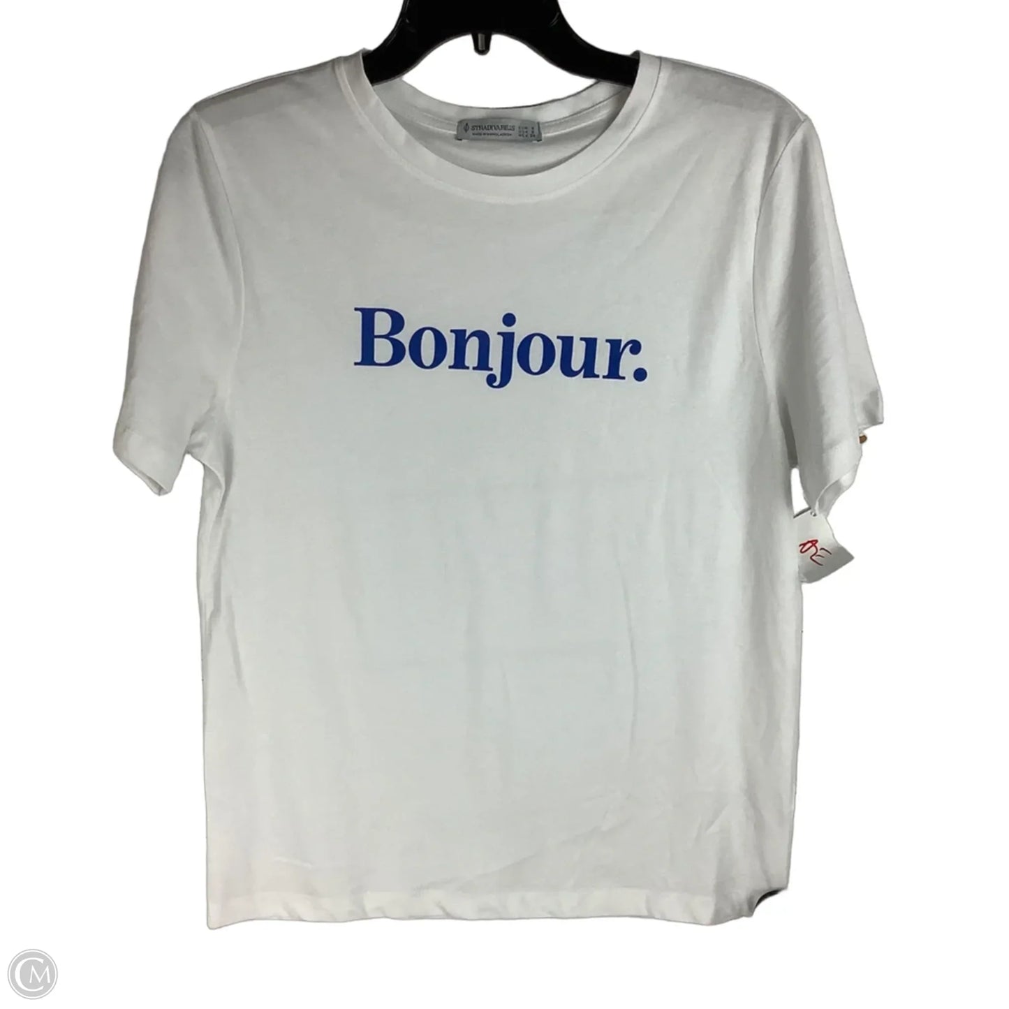 Top Short Sleeve By Stradivarius In White, Size: S