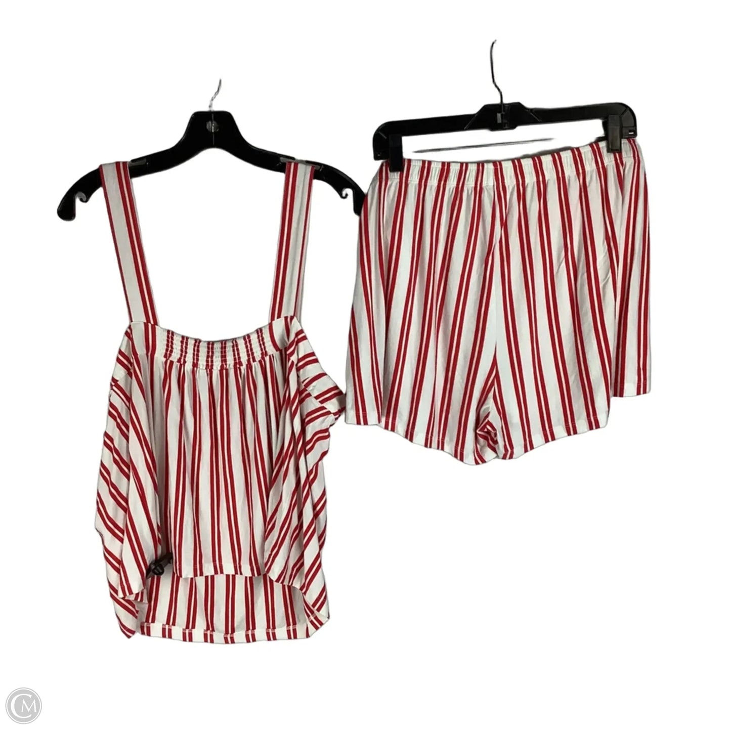 Shorts Set By Lake In Red & White, Size: Xl