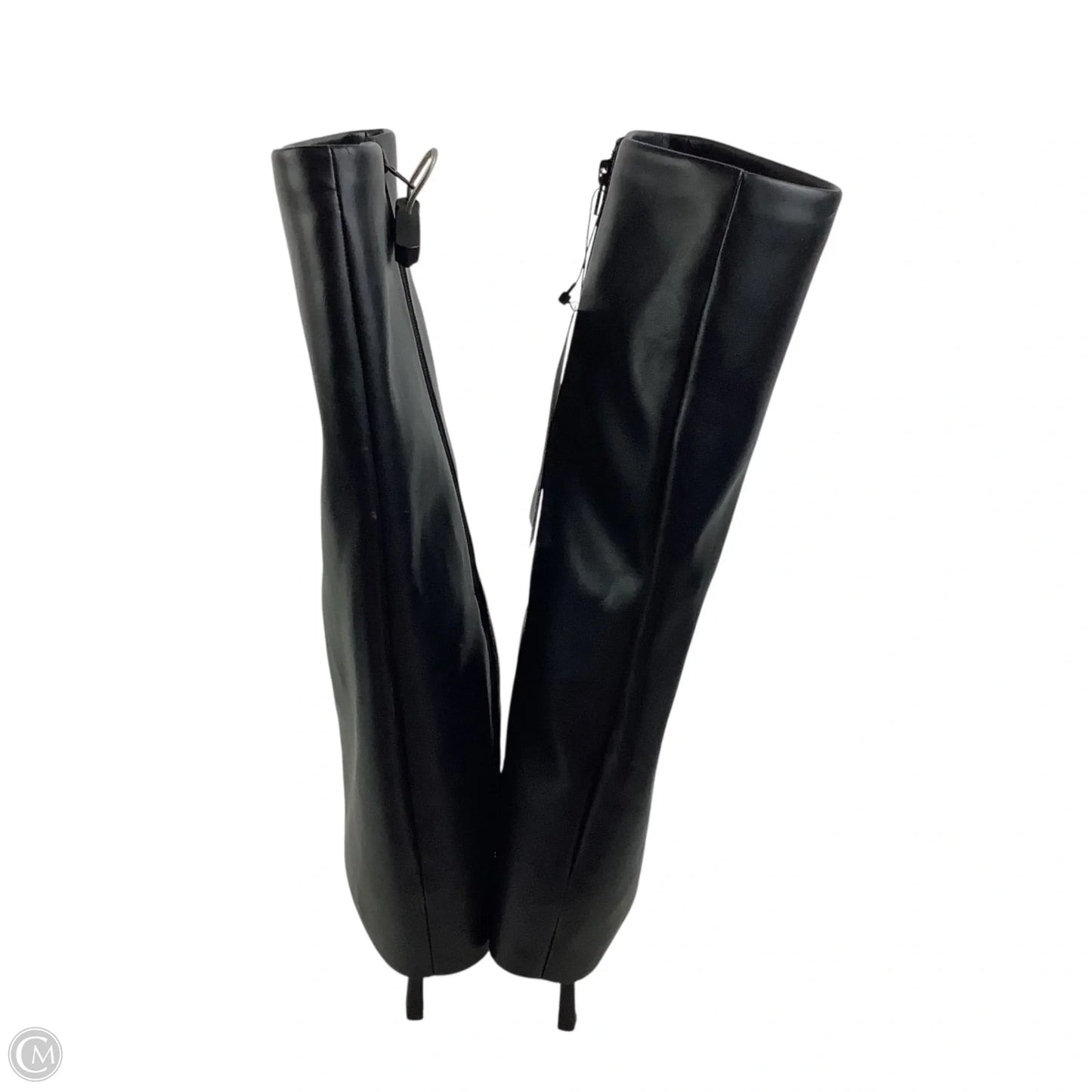 Boots Mid-calf Heels By The Drop In Black, Size: 11