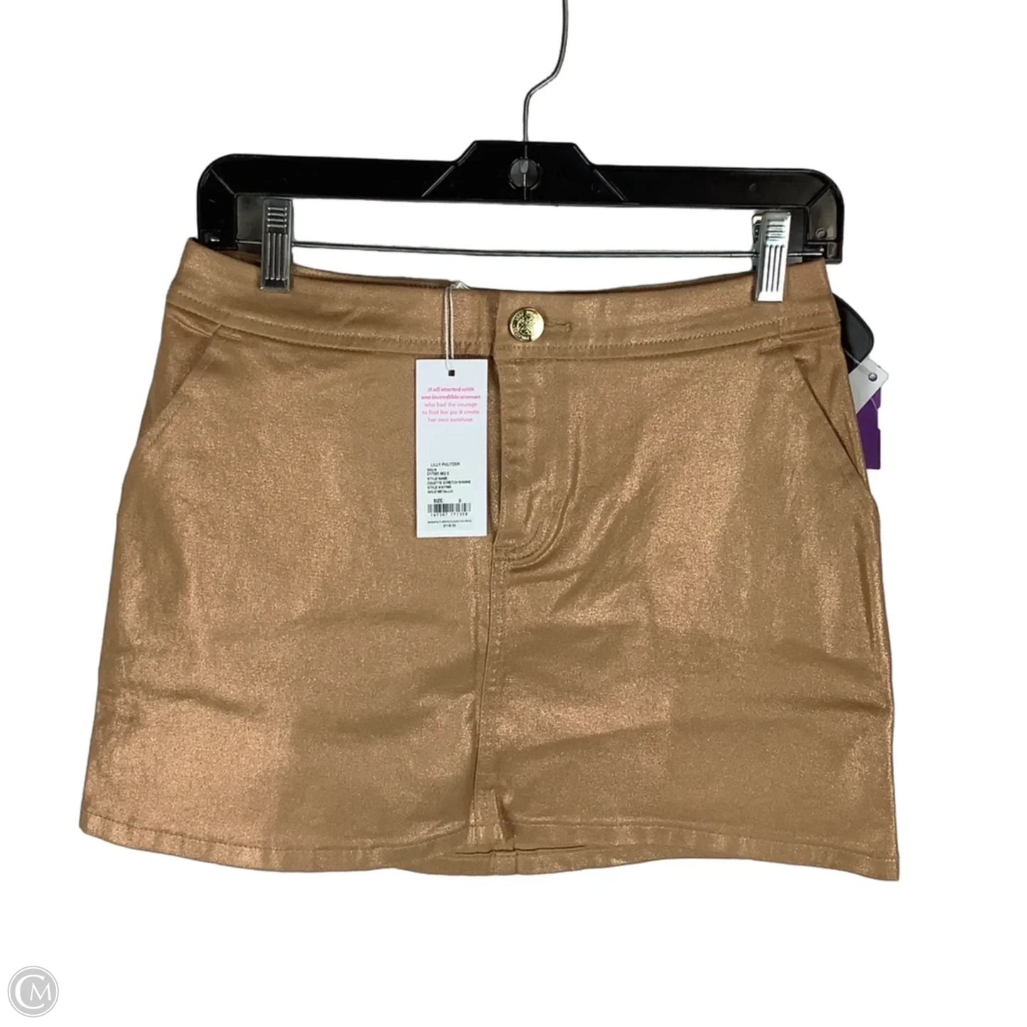 Skirt Designer By Lilly Pulitzer In Gold, Size: 0