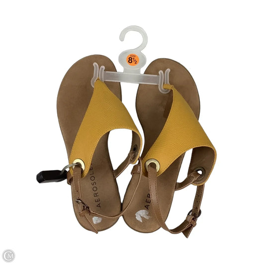 Sandals Flats By Aerosoles In Yellow, Size: 8.5