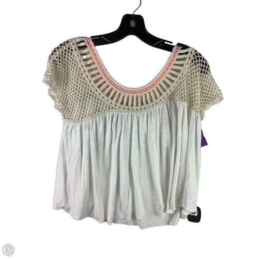 Top Short Sleeve By American Eagle In Cream, Size: S
