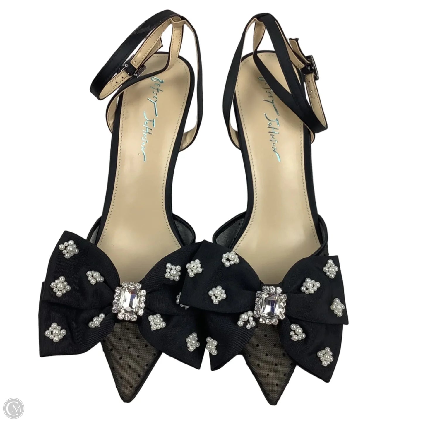 Sandals Heels Kitten By Betsey Johnson In Black, Size: 9.5