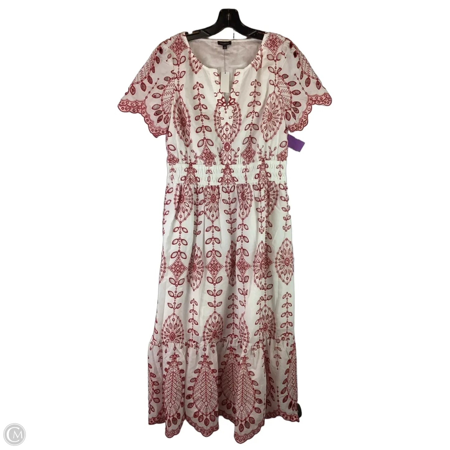 Dress Casual Maxi By Talbots In Red & White, Size: 10