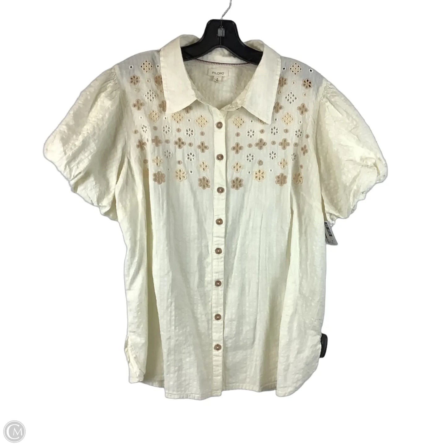 Top Short Sleeve By Pilcro In Cream, Size: Xl