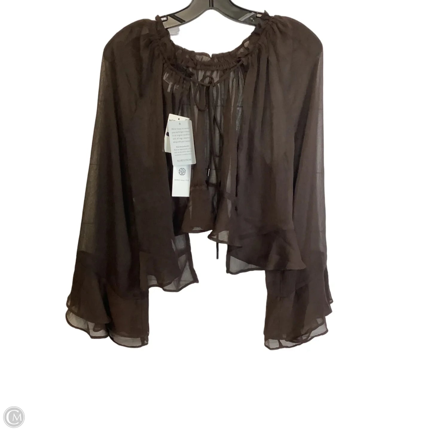 Top Long Sleeve By Socialite In Brown, Size: S