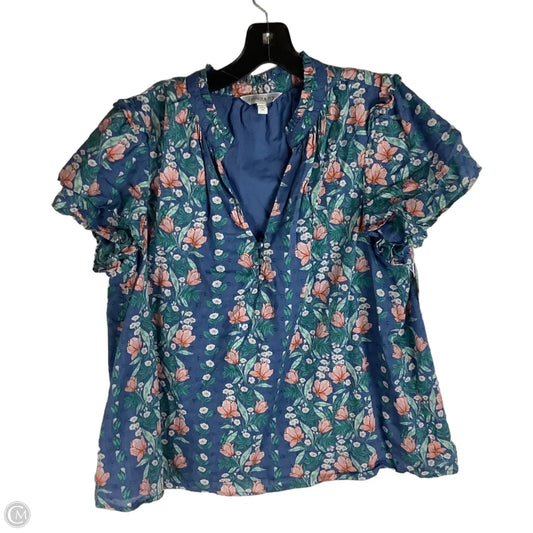 Top Short Sleeve By Crown And Ivy In Floral Print, Size: Xl