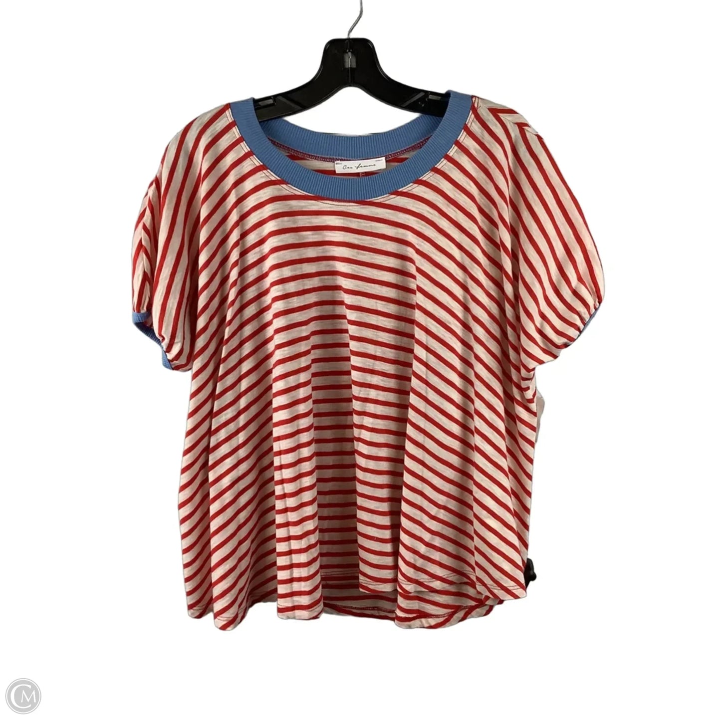 Top Short Sleeve By Ces Femme In Striped Pattern, Size: M