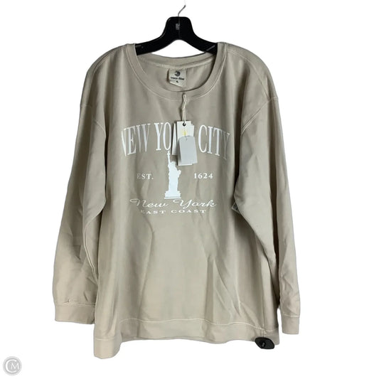 Sweatshirt Collar By Ocean Drive In Beige, Size: Xl