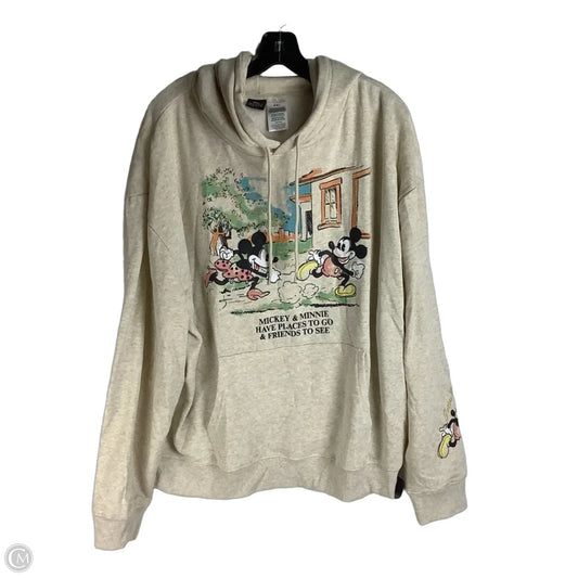 Sweatshirt Hoodie By Disney In Beige, Size: Xxl