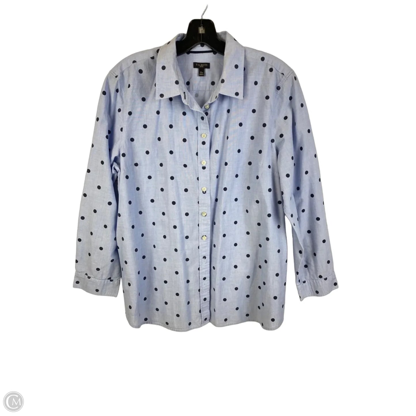 Top Long Sleeve By Talbots In Polkadot Pattern, Size: Xlp
