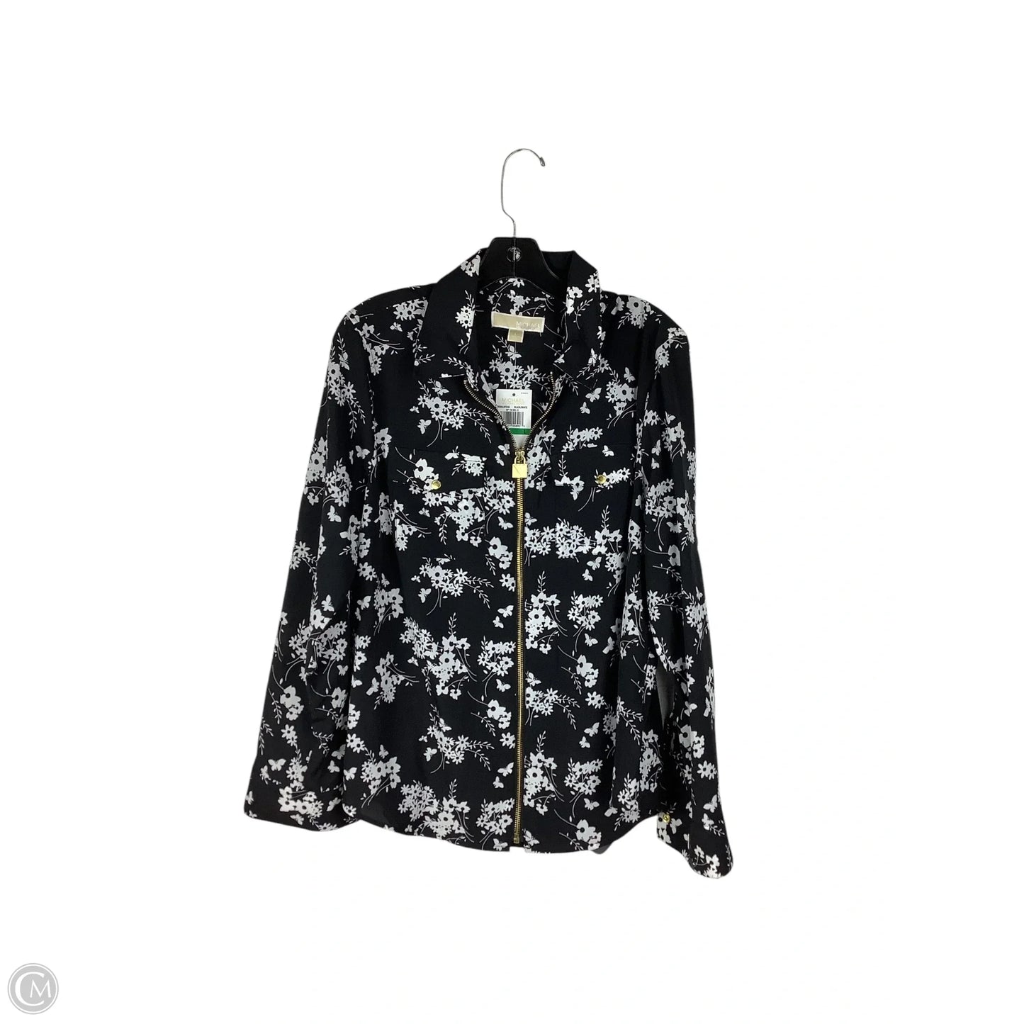 Top Long Sleeve Designer By Michael Kors In Black, Size: L
