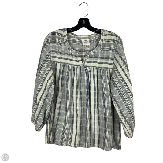 Top 3/4 Sleeve By Knox Rose In Striped Pattern, Size: M