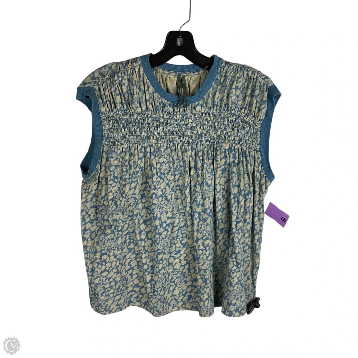 Top Sleeveless By Anthropologie In Blue & Cream, Size: S