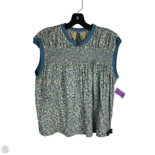 Top Sleeveless By Anthropologie In Blue & Cream, Size: S