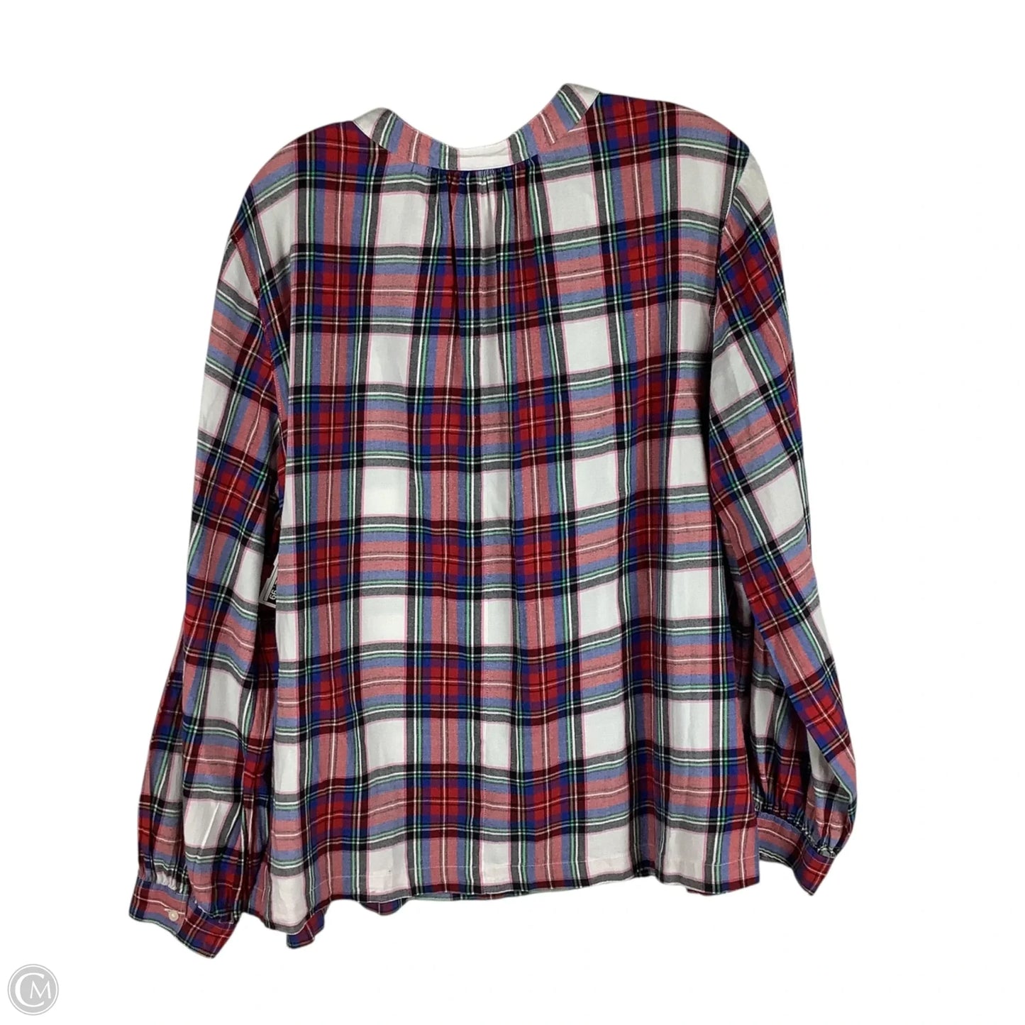 Top Long Sleeve By Gap In Plaid Pattern, Size: Xl
