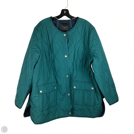 Jacket Puffer & Quilted By Talbots In Green, Size: 2x