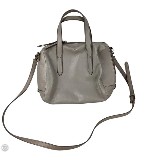 Handbag Leather By Fossil, Size: Medium