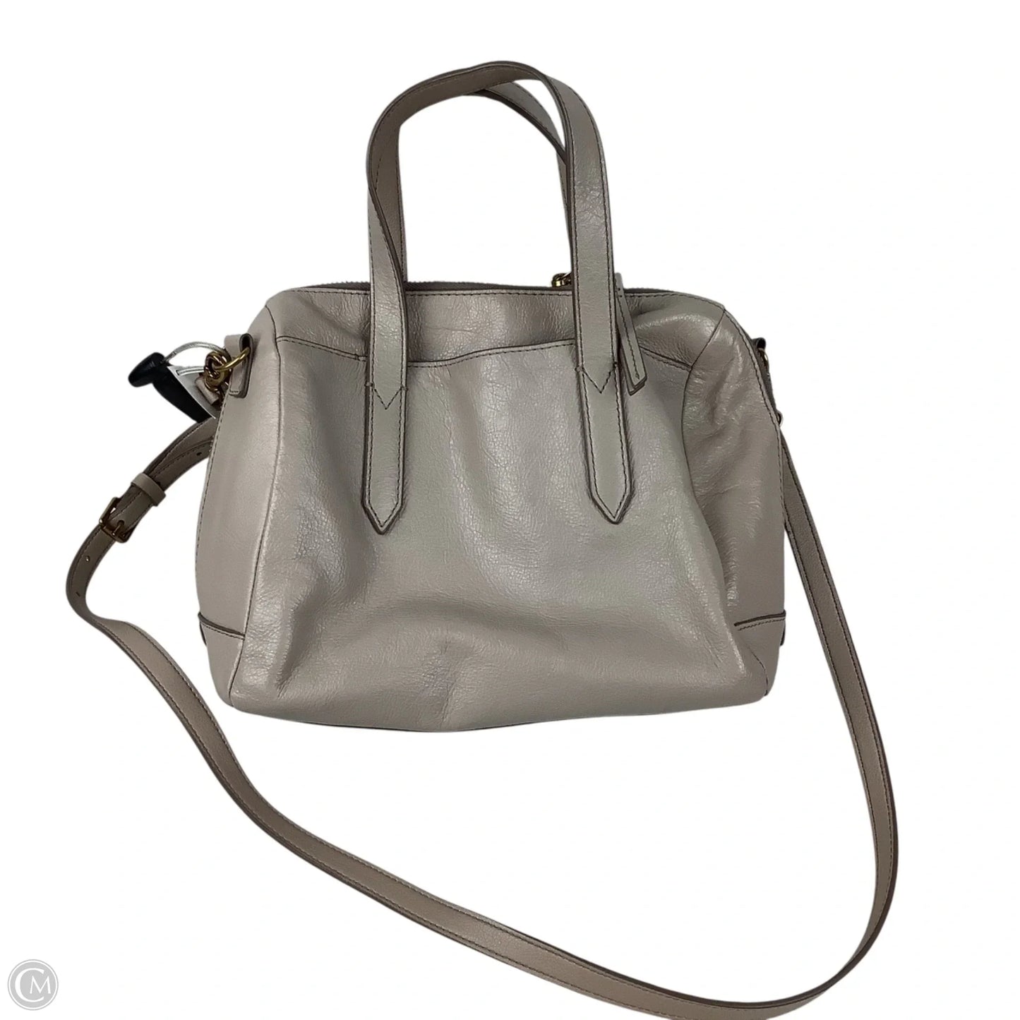 Handbag Leather By Fossil, Size: Medium