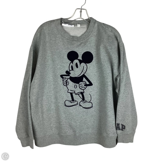 Sweatshirt Crewneck By Gap In Grey, Size: L