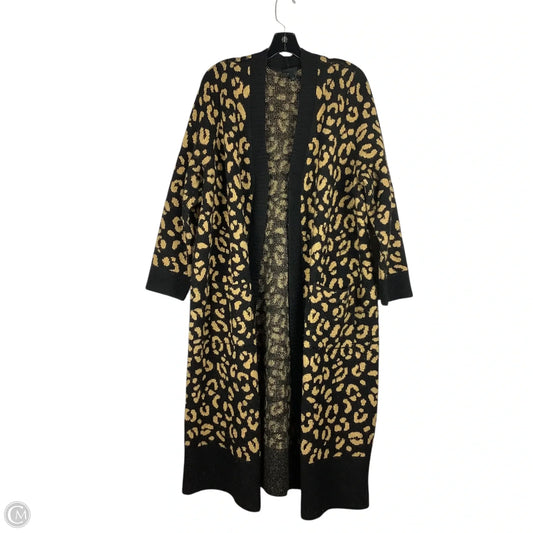 Sweater Cardigan By Torrid In Black & Gold, Size: M