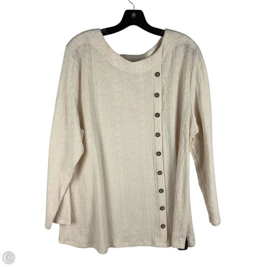 Top Long Sleeve By Lisa International In Cream, Size: 1x
