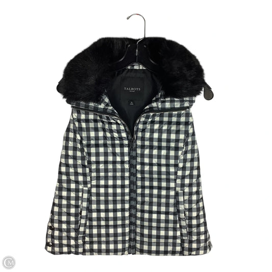 Vest Puffer & Quilted By Talbots In Checkered Pattern, Size: S petite