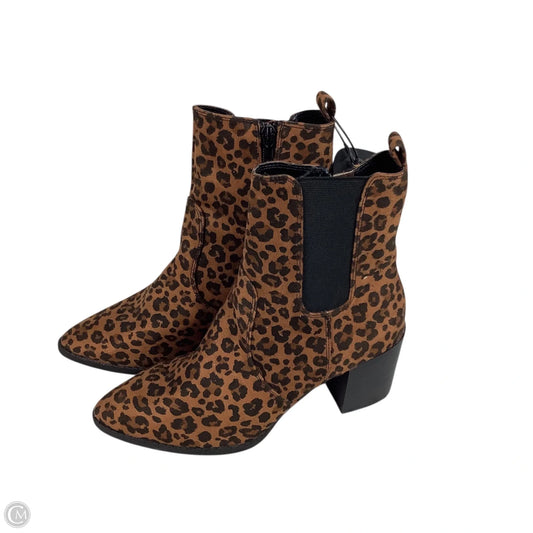 Boots Ankle Heels By Express In Animal Print, Size: 7