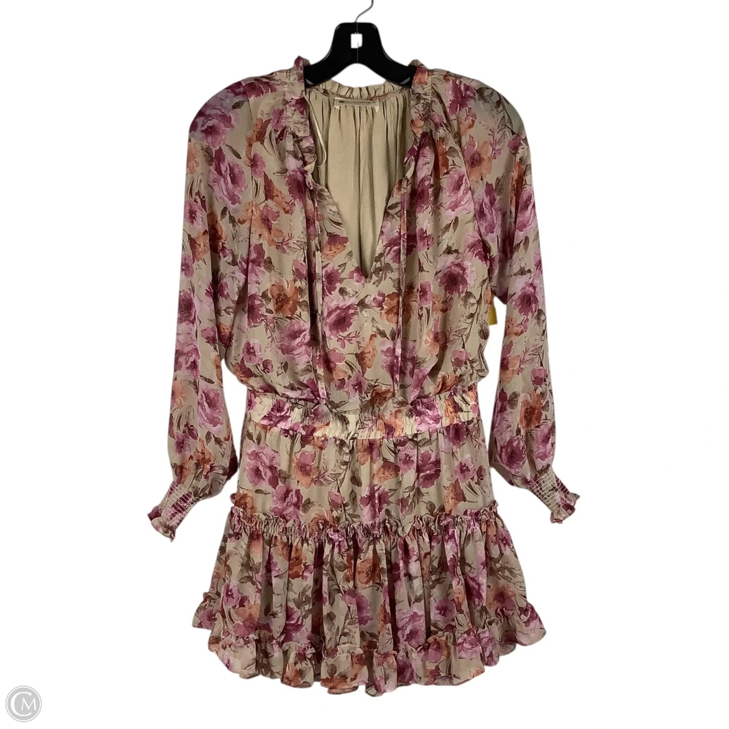 Dress Casual Midi By Cmc In Pink & Tan, Size: S