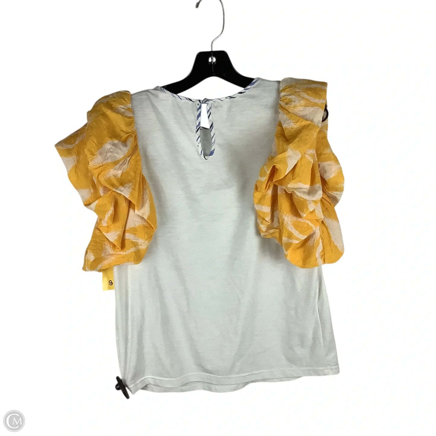 Top Short Sleeve By Thml In White & Yellow, Size: S
