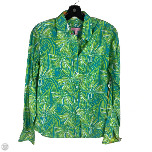Top Long Sleeve Designer By Lilly Pulitzer In Green, Size: 10