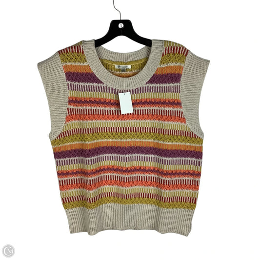 Vest Sweater By Versona In Multi-colored, Size: L