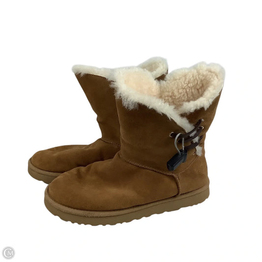 Boots Designer By Ugg In Brown, Size: 11