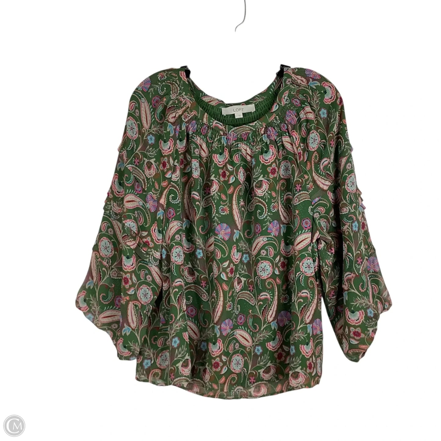 Top Long Sleeve By Loft In Green, Size: L