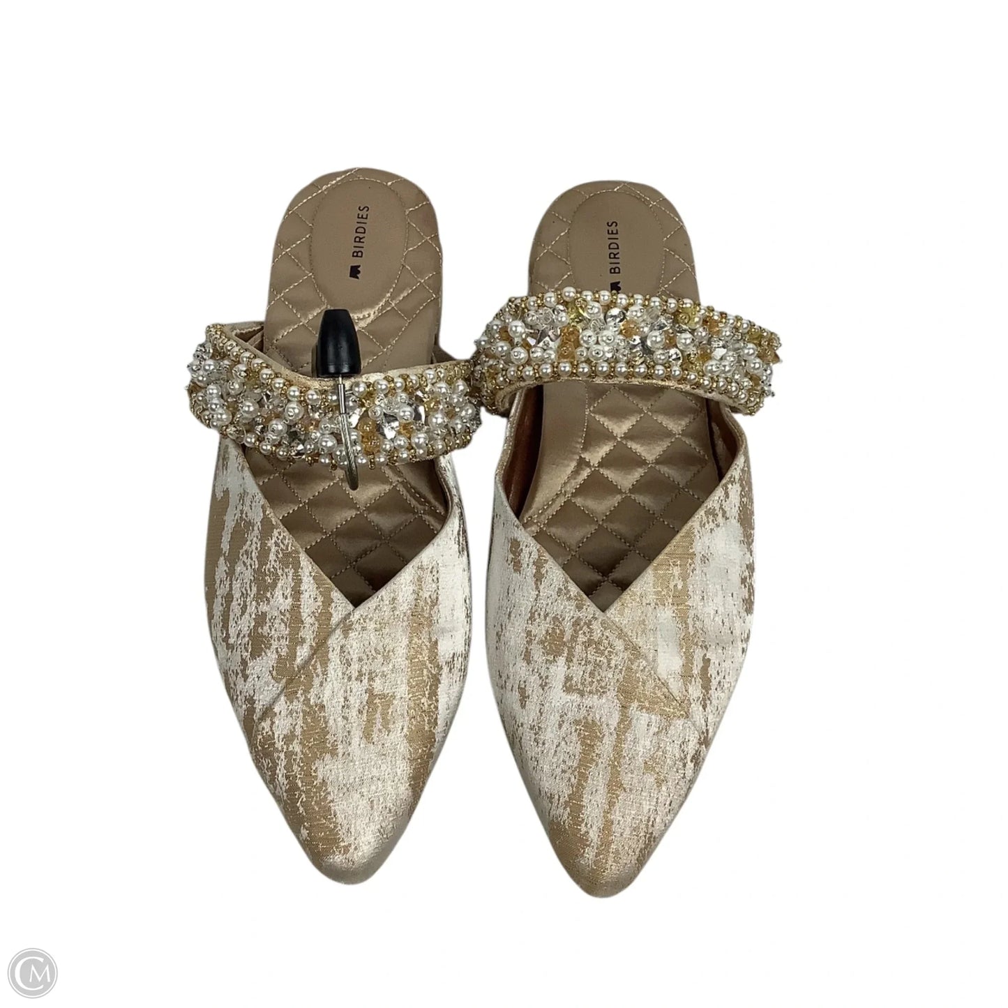 Shoes Flats By Birdies In Gold, Size: 9